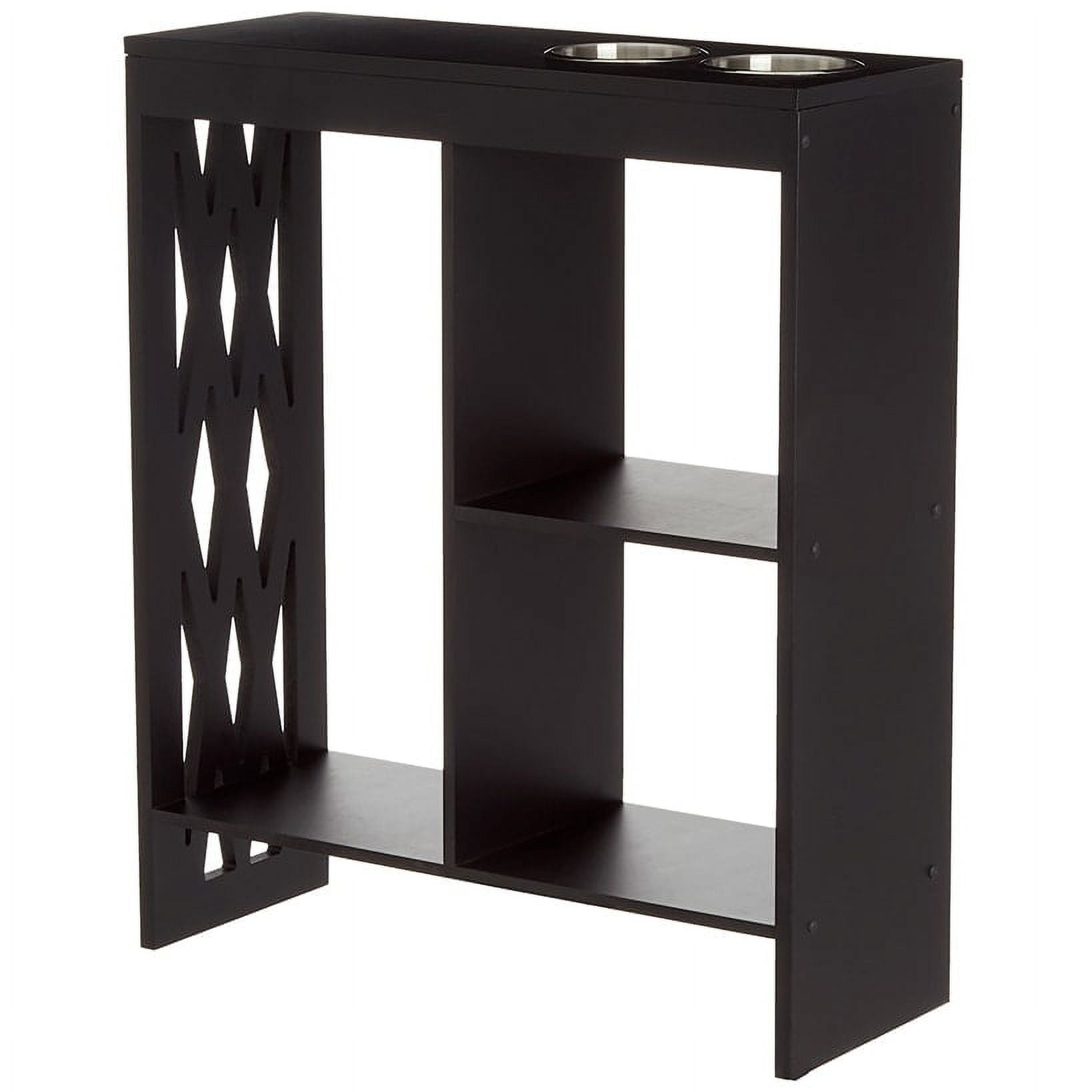 The Lakeside Collection Decorative End Table with Drink Holder - Black