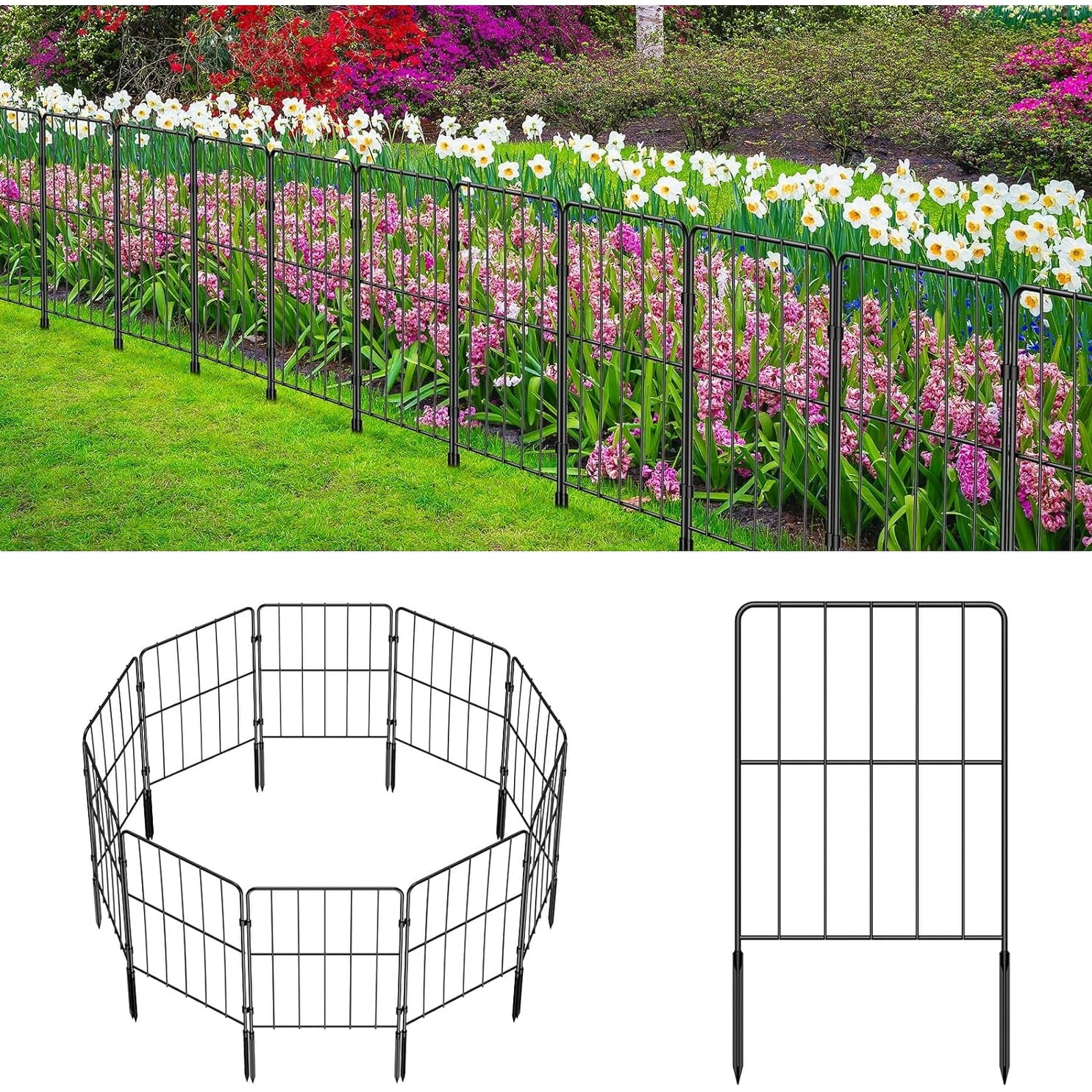 Decorative Garden Fence Fencing, 13in (L) x 22in (H) 35PCS
