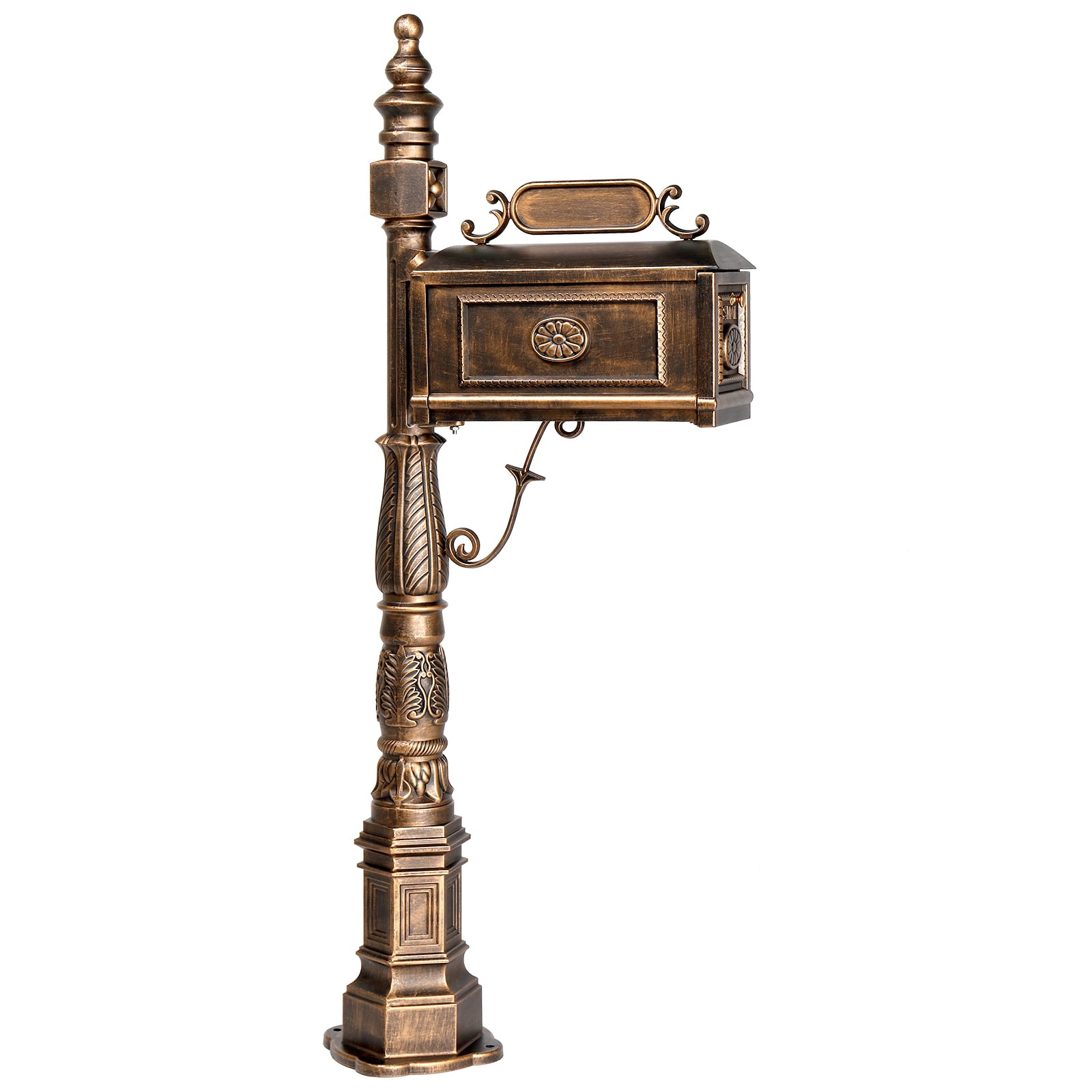 Decorative Mailbox with Post Heavy Duty Cast Aluminum Mailboxes for Outside Mailbox Post Large Mail Box