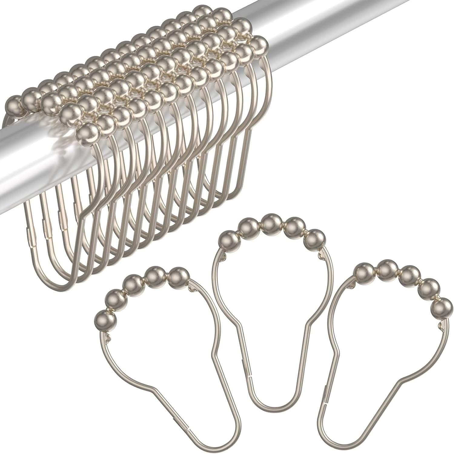 12PCS Shower Curtain Hooks,DIY Dragonfly Pendant Decorative Shower Curtain Rings,Anti-Rust Metal Shower Hooks, Cute Decor for Bathroom, Baby Room, Bedroom, Living Room