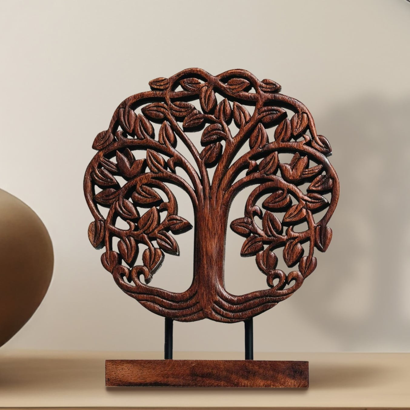 Decozen Wooden Tree of Life Sculpture – Gifts for Mom or Dad on Mother’s Day, Father’s Day, or Birthday – Acacia Wood Sculpture for Home, Office, Living Room, or Boho and Mantle Décor