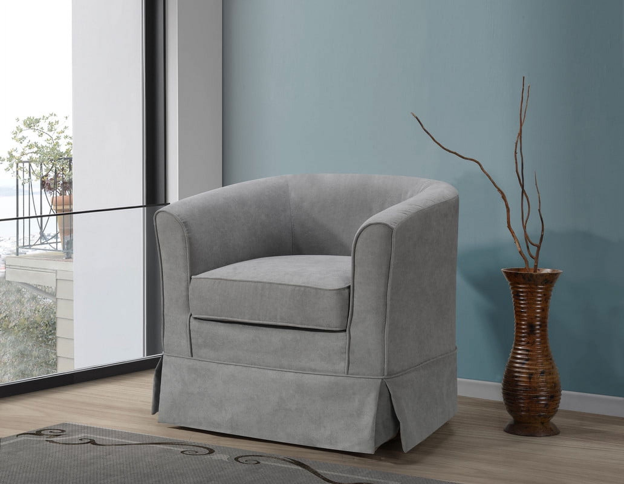Bed Bath & Beyond Metal Fabric Woven Swivel Chair, Steel Gray