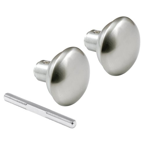 Solid Brass Vintage Door Knob Spindle Set, 2-1/4 In. Outside Diameter, Satin Nickel (Single Pack)