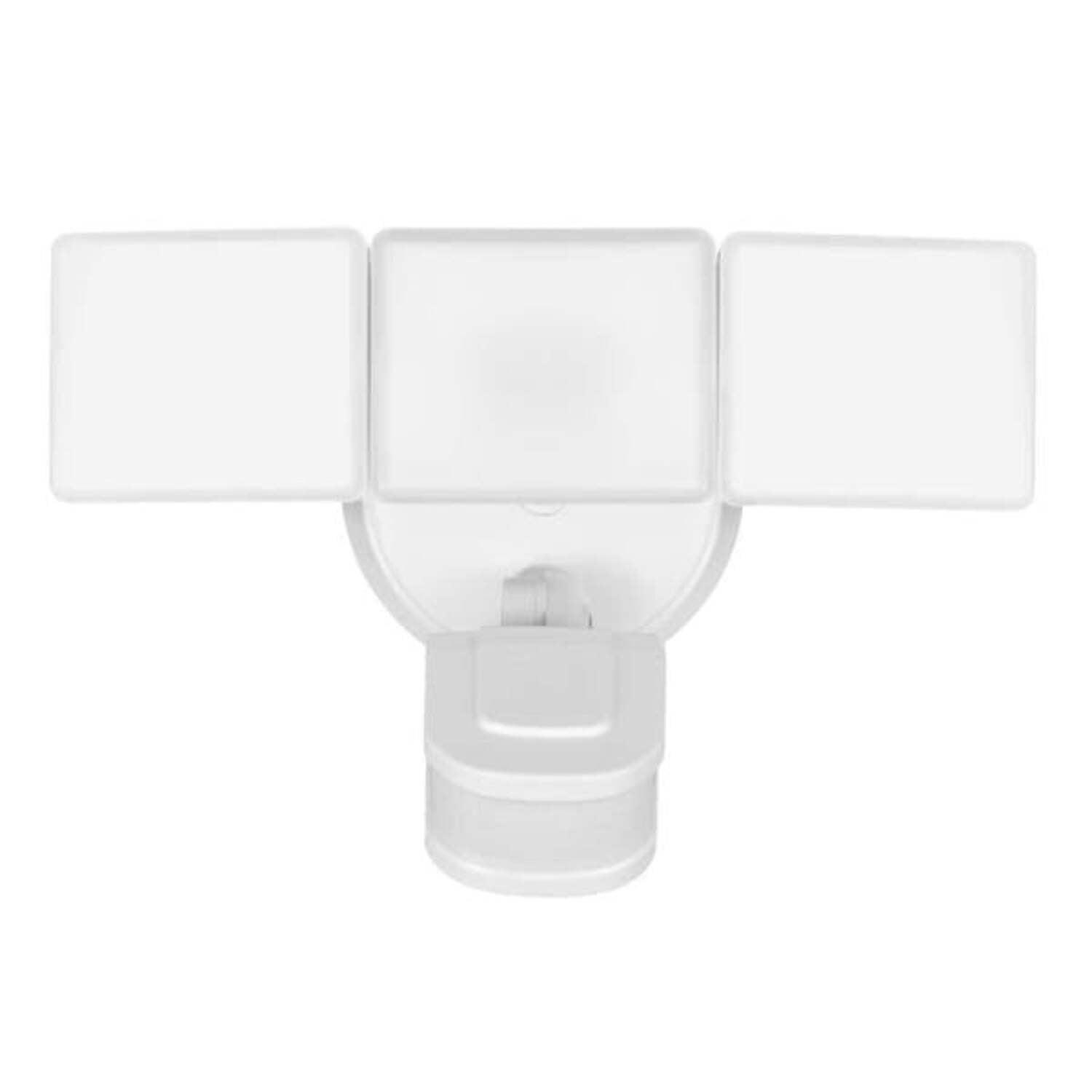 Defiant 240-Degree White Motion Activated Integrated LED Outdoor Triple Head Flood Light