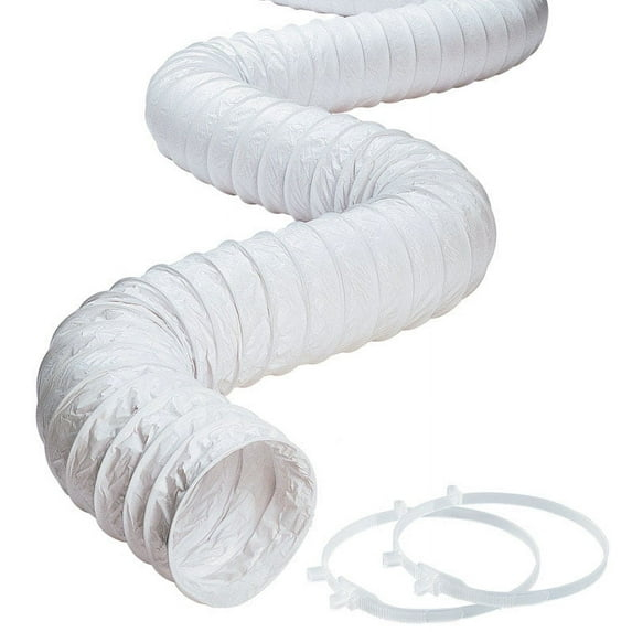 Deflect-O  8 ft. L x 4 in. Dia. White  Vinyl  Dryer and Vent Hose