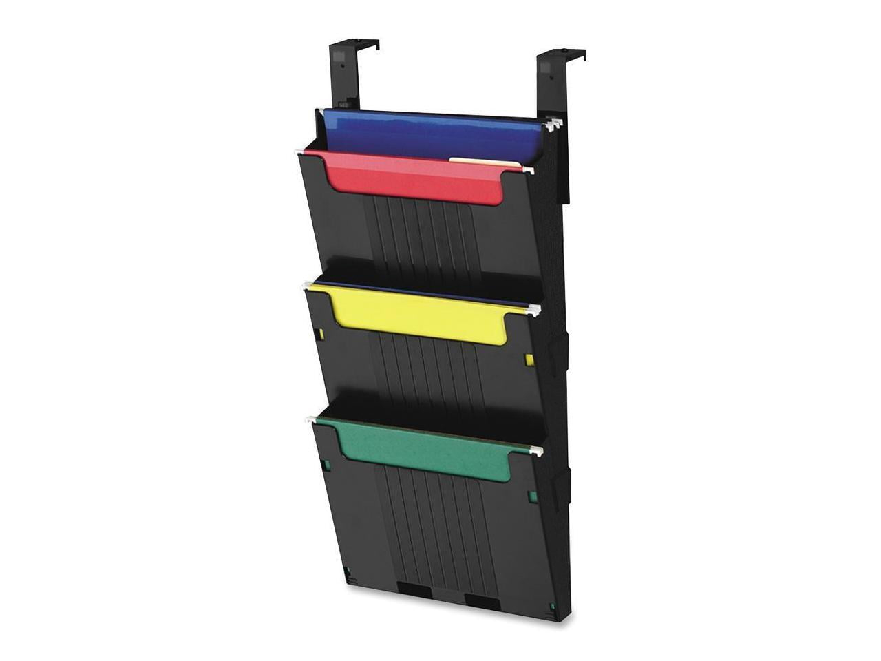 Deflect-o OPS104 Letter Hanging File System 25" Height x 12.6" Width x 3.9" Depth - 3 Pocket(s) - Black, 1 Each