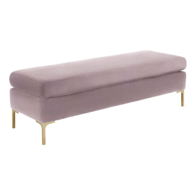 Delilah Blush Textured Velvet Bench by TOV Furniture