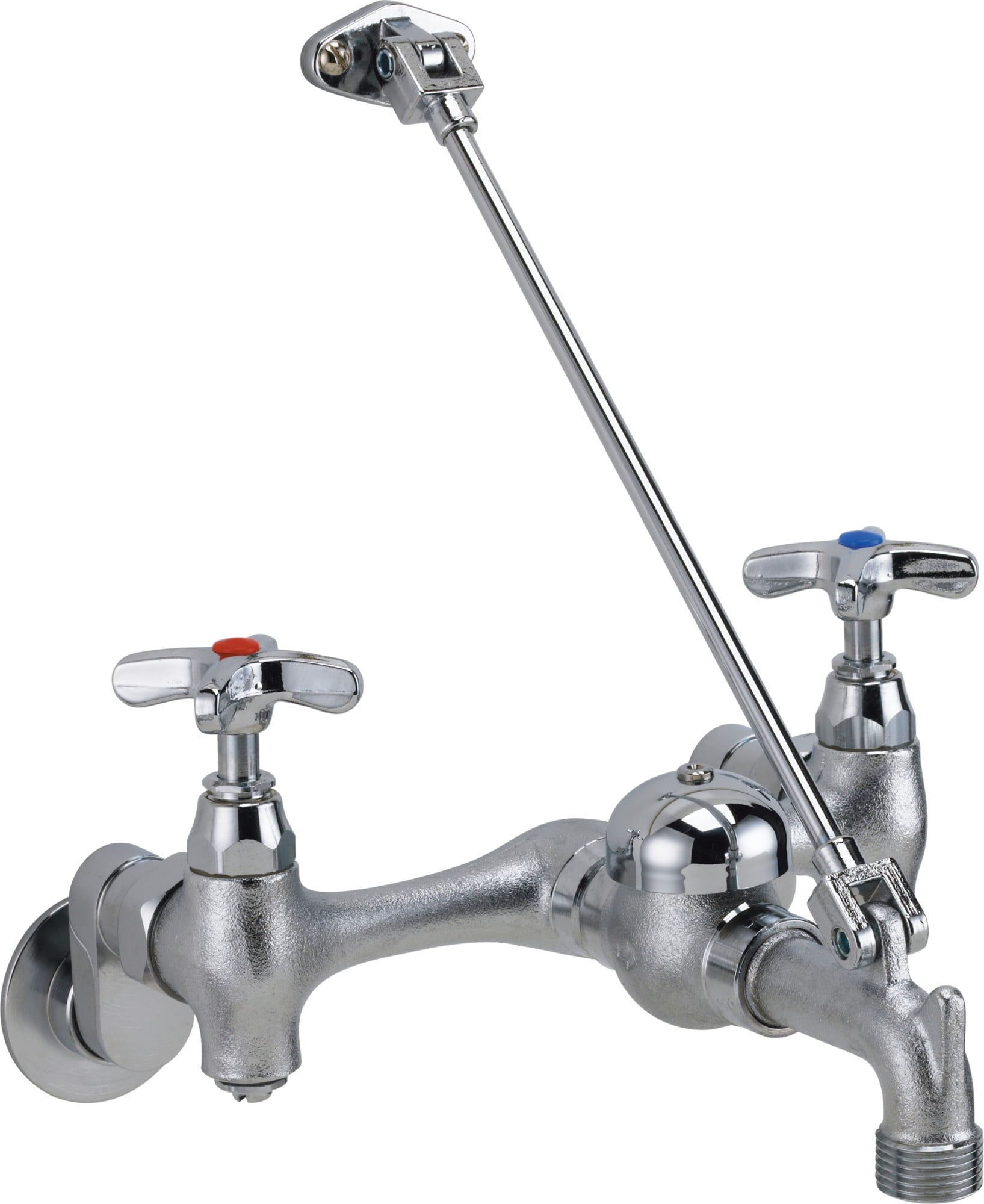 Delta 28T9-AC Commercial Wallmount Service Sink Faucet with Cross Handles, Adjustable Centers, and Pail Hook, Chrome