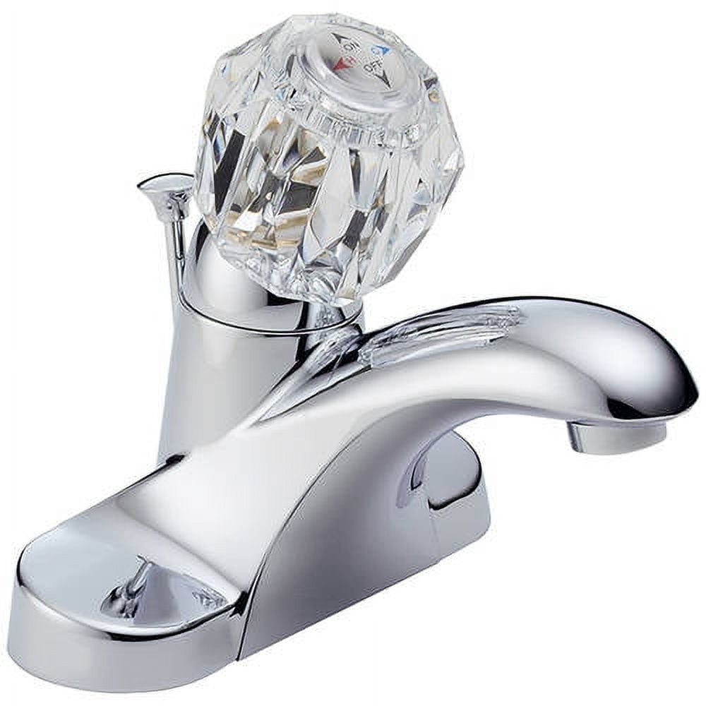 Foundations Centerset Bathroom Faucet with Single Push Tilt Handle
