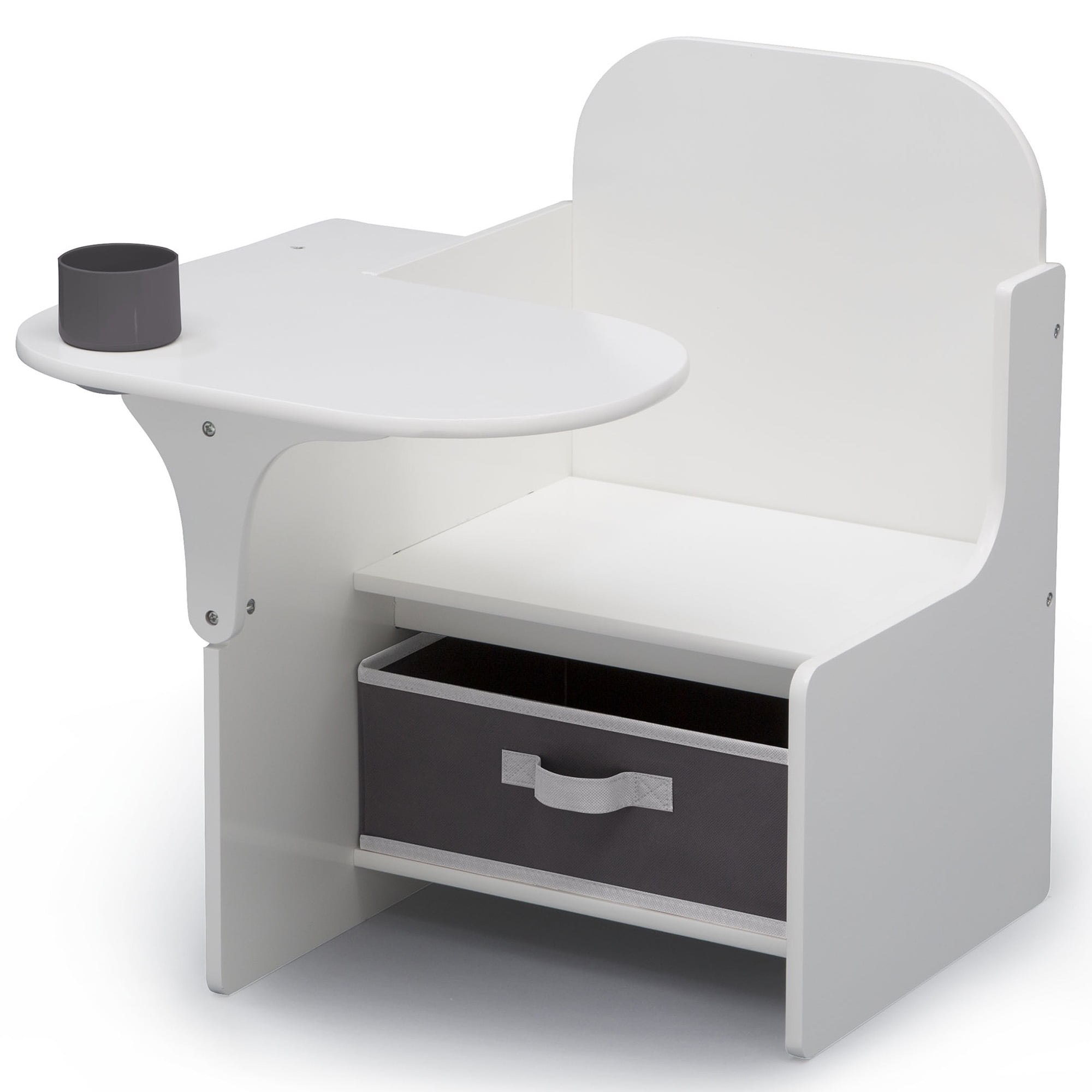 Delta Children Classic Chair Desk With Storage Bin, Greenguard Gold Certified, Bianca White