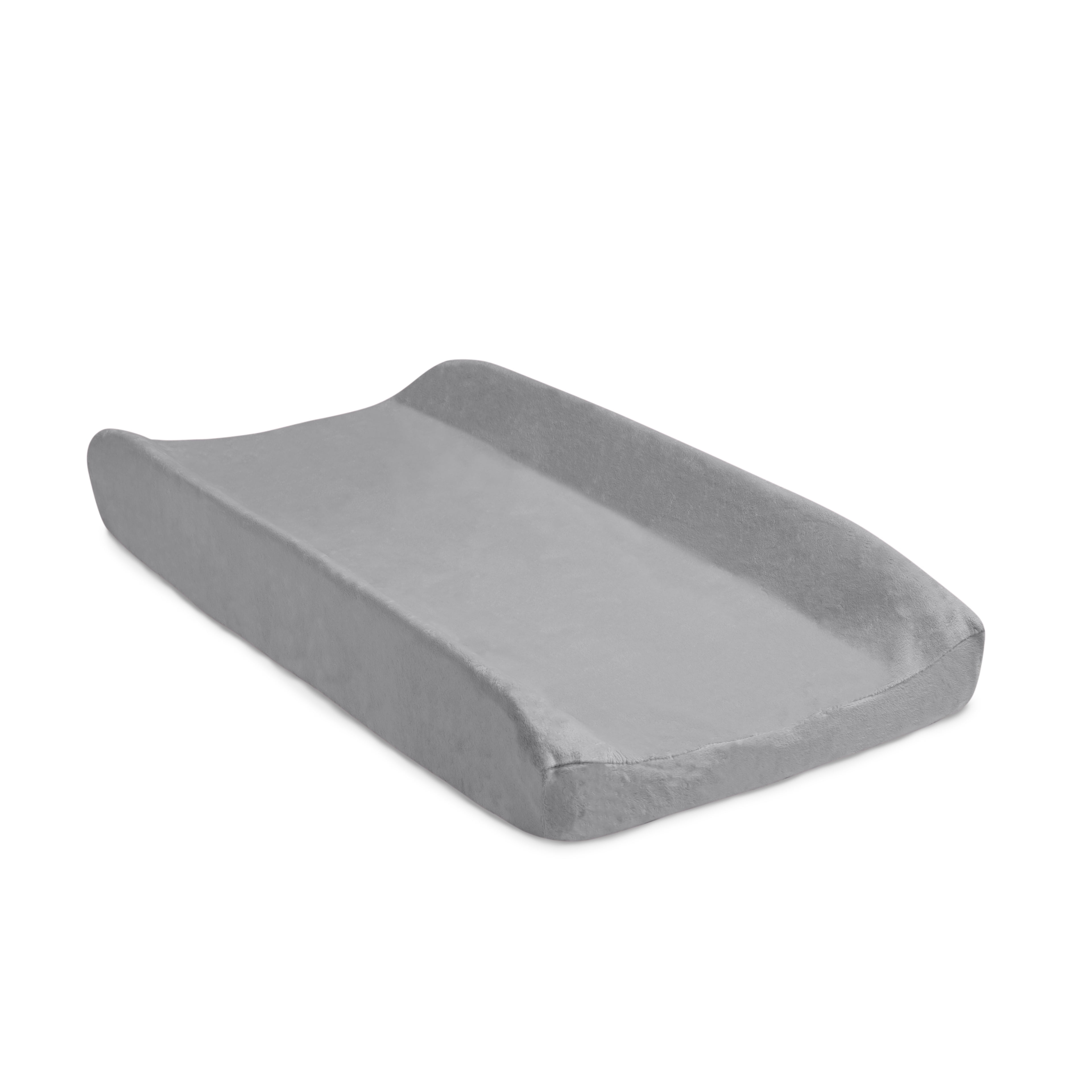 Delta Children Contoured Changing Pad with Plush Cover, Grey