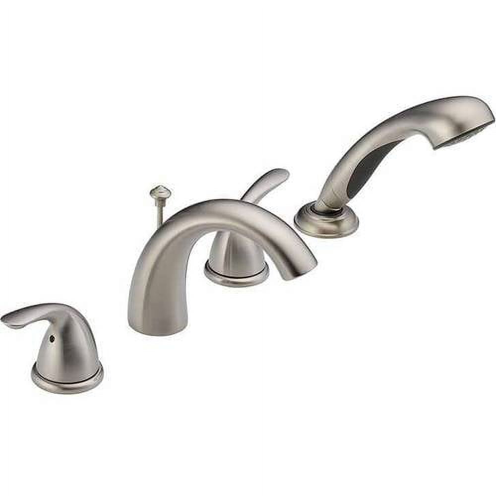 Classic Double Handle Deck Mounted Roman Tub Faucet Trim with Handshower
