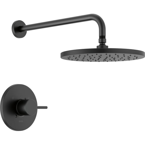 Modern Raincan Round Single-Function Shower Faucet Set, Valve Trim Kit, Rainfall Shower Head