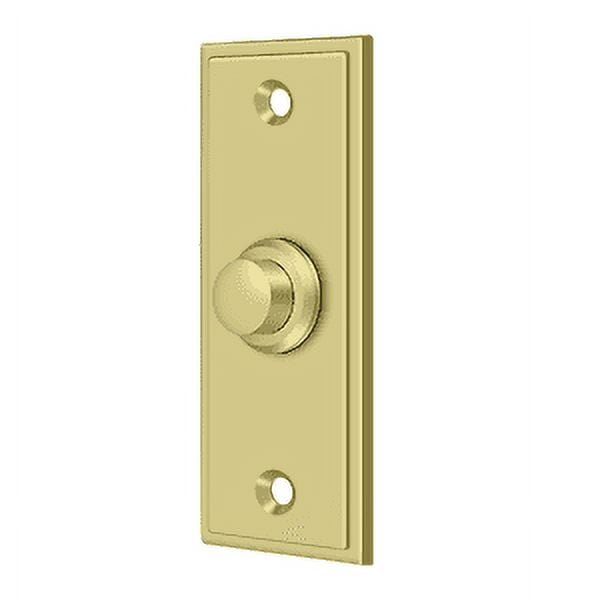 Deltana BBS333U3 3-1/4" Height X 1-1/4" Width Contemporary Rectangular Bell Button Polished Brass