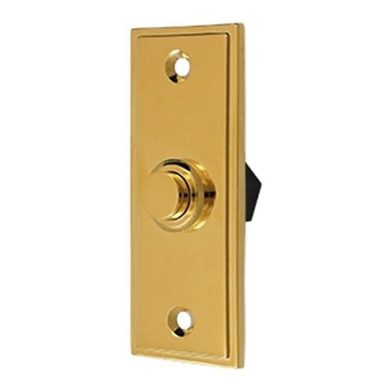 Deltana Bbs333 3-1/4" X 1-1/4" Solid Brass Contemporary Rectangular Bell Button - Brass