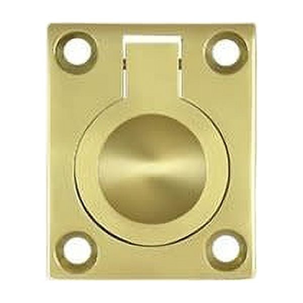 Deltana FRP175U3 Flush Ring Pull; 1-3/4" x 1-3/8"; Bright Brass Finish