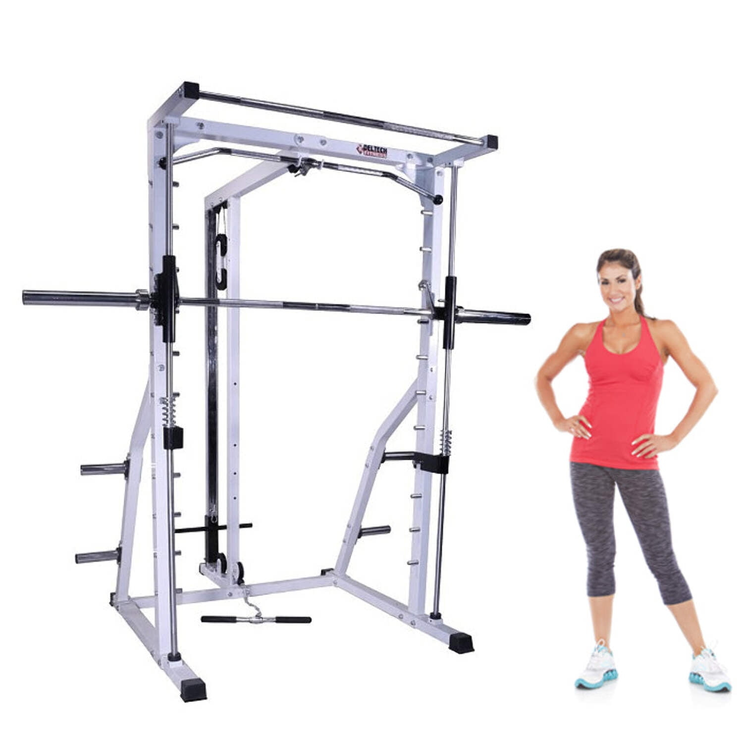 Deltech Fitness Smith Machine/Lat Combo Model #DF4900L, Linear Bearing