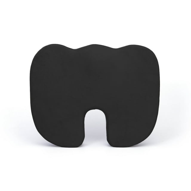 Deluxe Comfort Coccyx Orthopedic Memory Foam – Tailbone Support – Great for Car or Office – Seat Cushion, Black