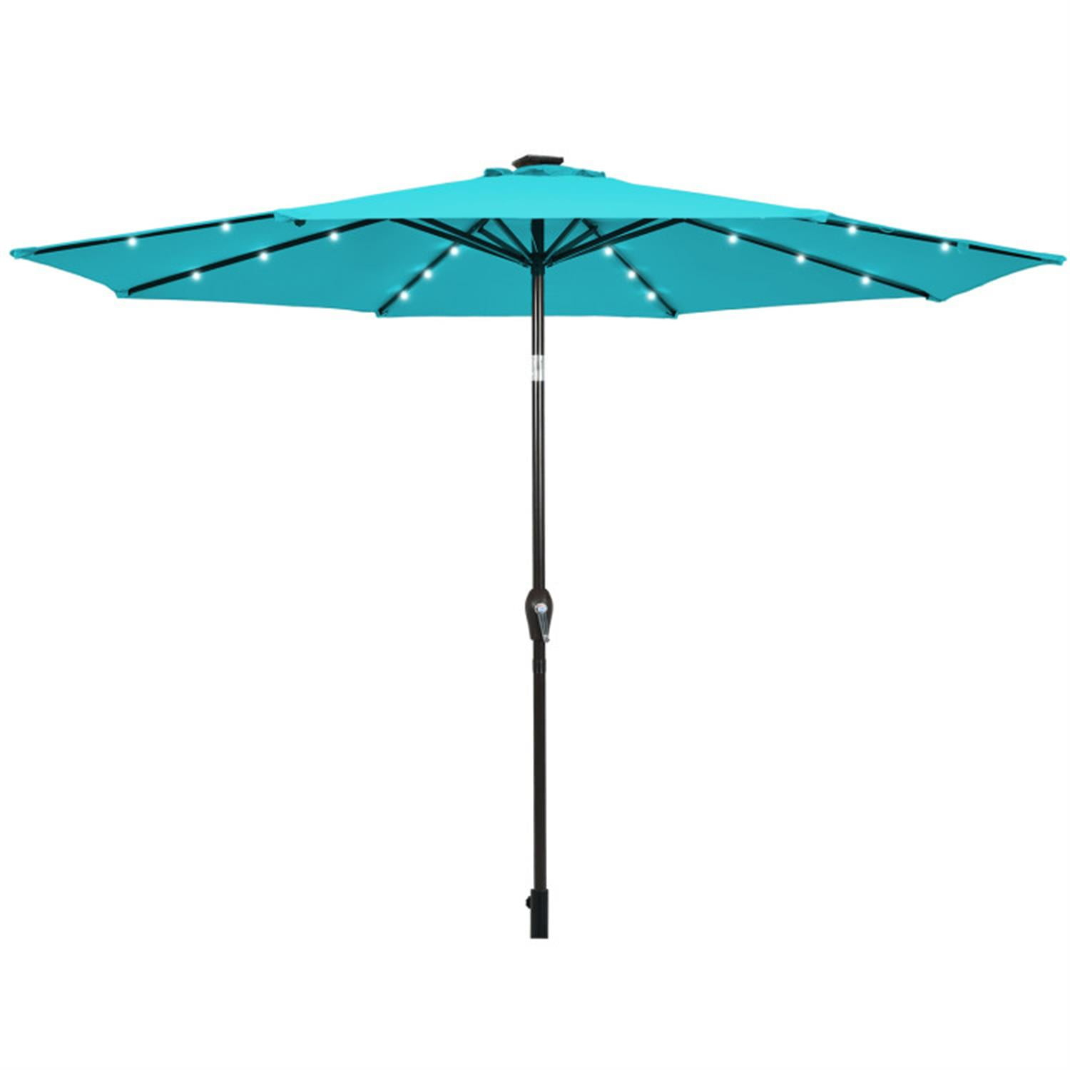 Demi Bonn Heavy Duty Market Patio Umbrella with Crank Handle and 8 Sturdy Ribs, Outdoor Table Umbrella, Yard Umbrella, Blue
