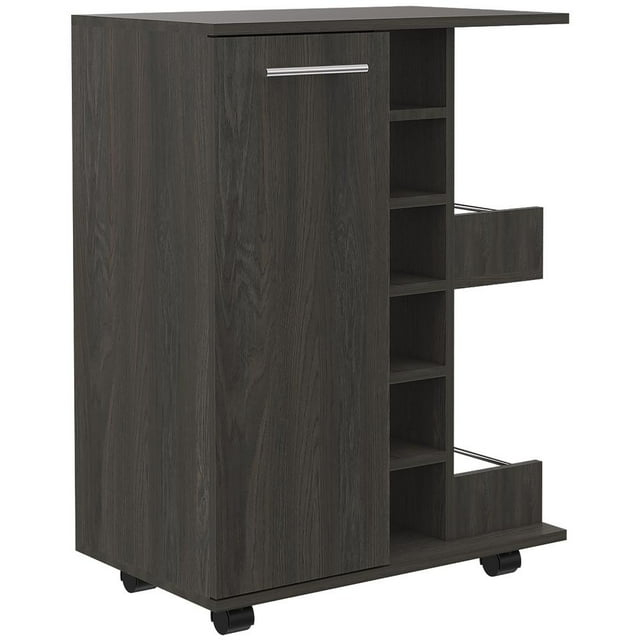 Depot E-Shop Magda Bar Cart Dark Walnut
