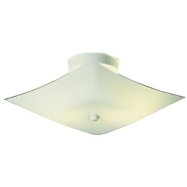 Design House 501338 Two-Light Square Frosted White Glass Semi-Flush Ceiling Mounted Light 11-inch, White
