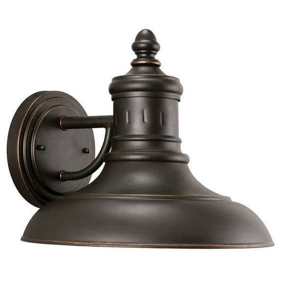 Design House 516732 Monterey Industrial Modern 1-Light Indoor/Outdoor Wall Mount with Metal Shade for Porch Entryway Barn, Oil Rubbed Bronze