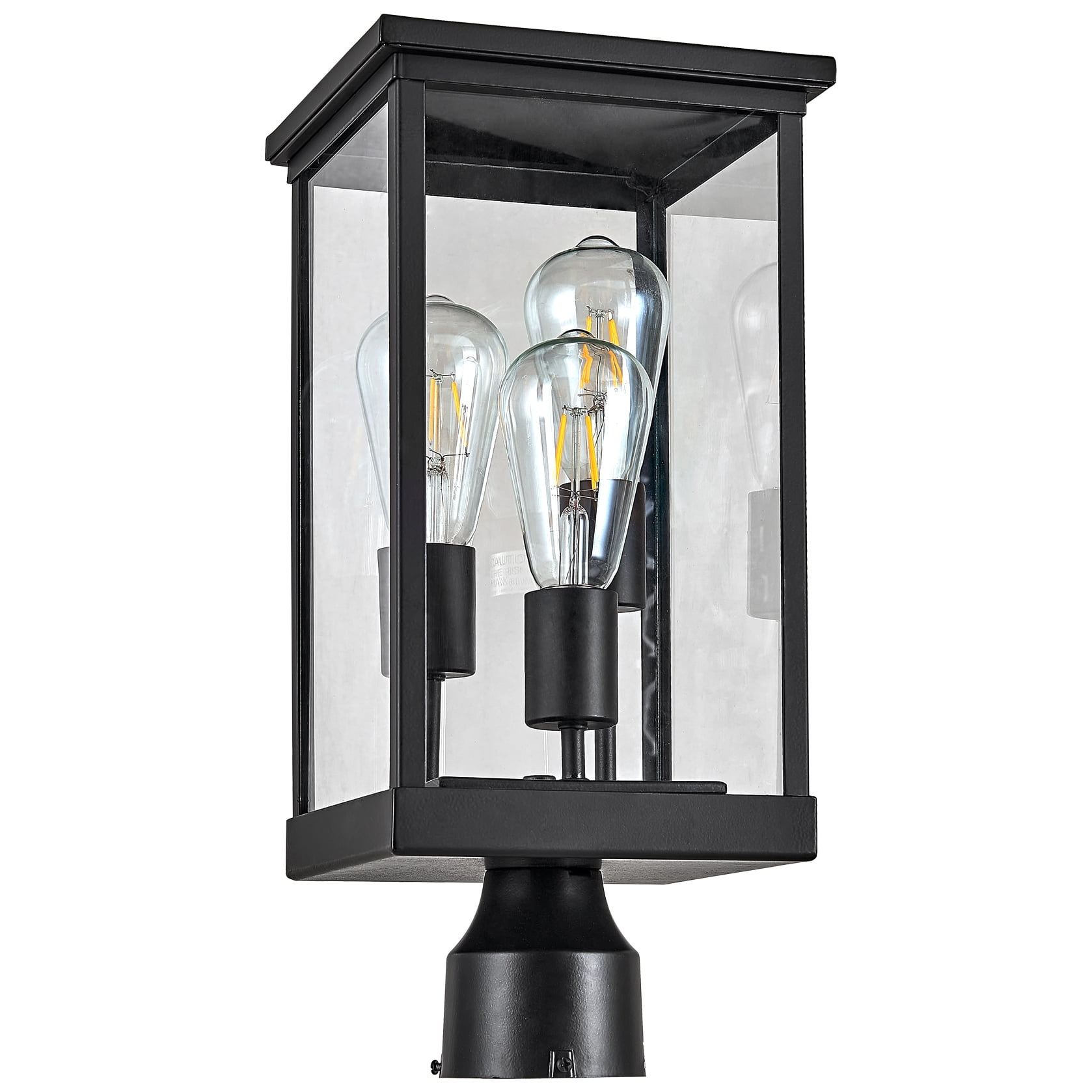 Design House 589200-BLK Mayfield Outdoor Post Top Light with Clear Glass Modern for Porch Entryway Patio, Black