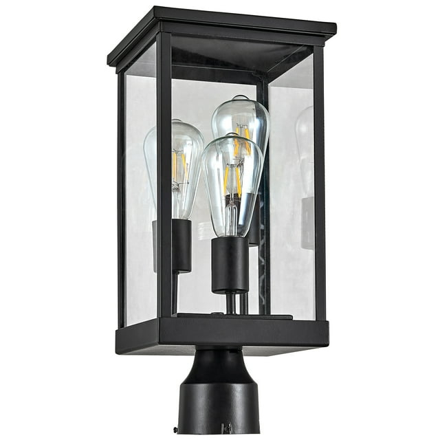 Design House 589200-BLK Mayfield Outdoor Post Top Light with Clear Glass Modern for Porch Entryway Patio, Black