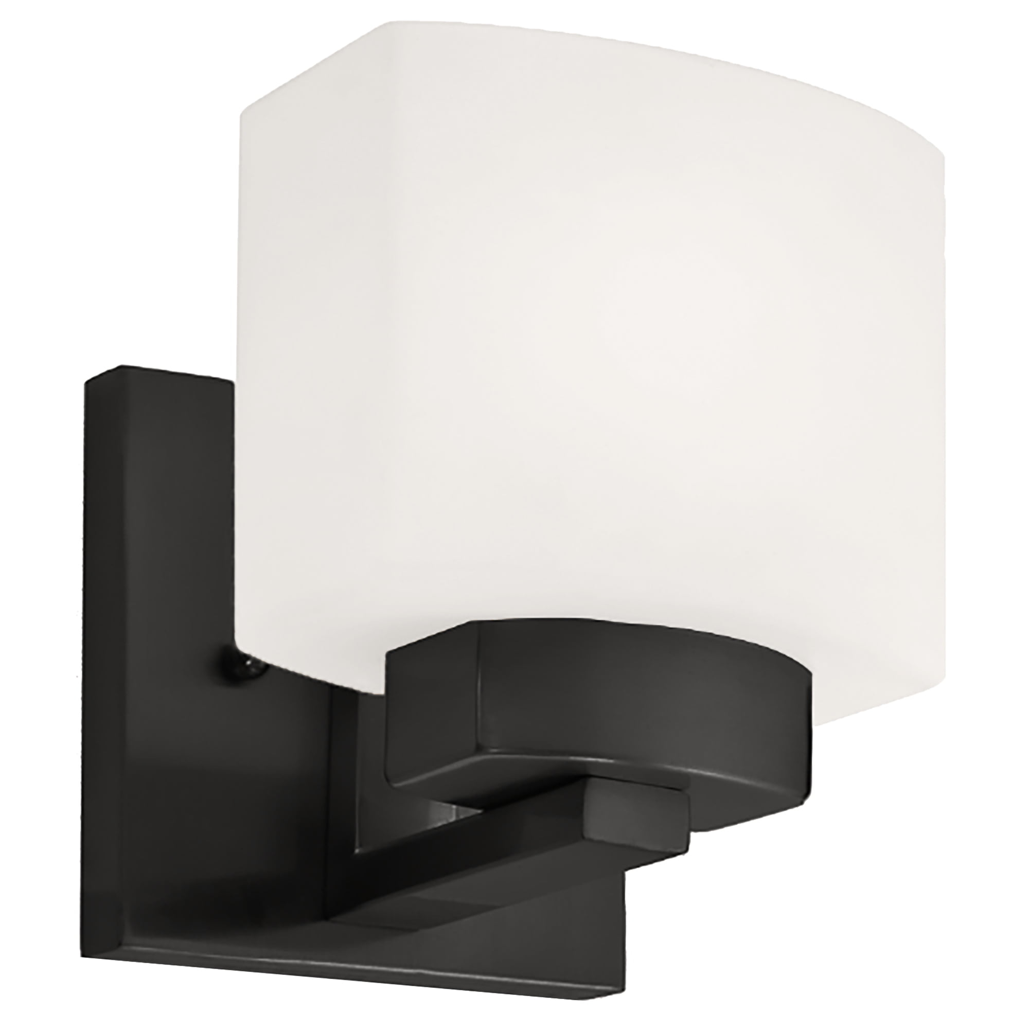 Design House Dove Creek Dimmable Wall Light Sconce with Frosted Glass, Matte Black