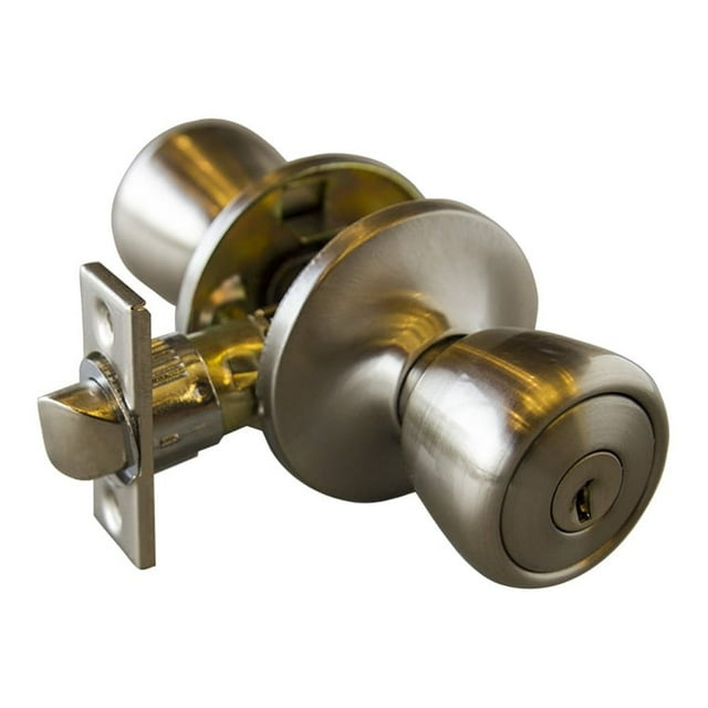 Design House Terrace 6-Way Universal Keyed Entry Door Knob, Satin Nickel