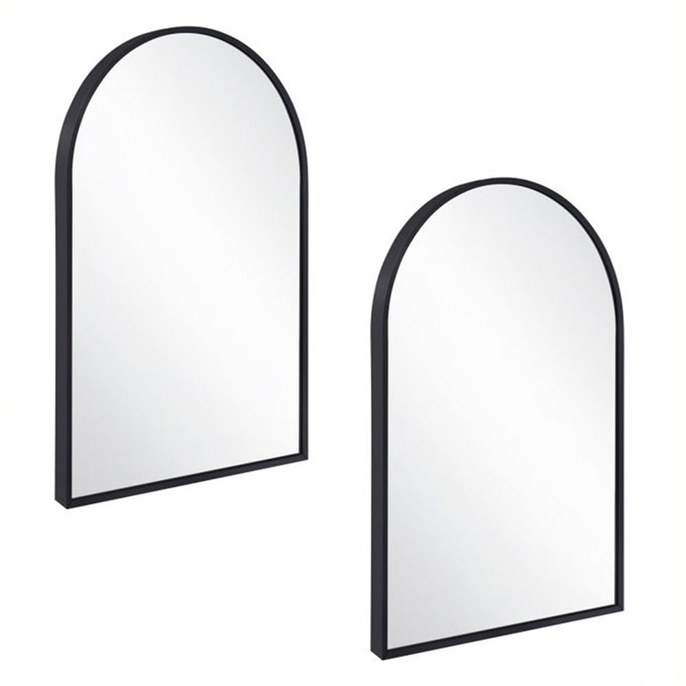Design House Maeve Arched Wall Mirror with Black Frame, 36-Inch by 24-Inch, 2-Pack