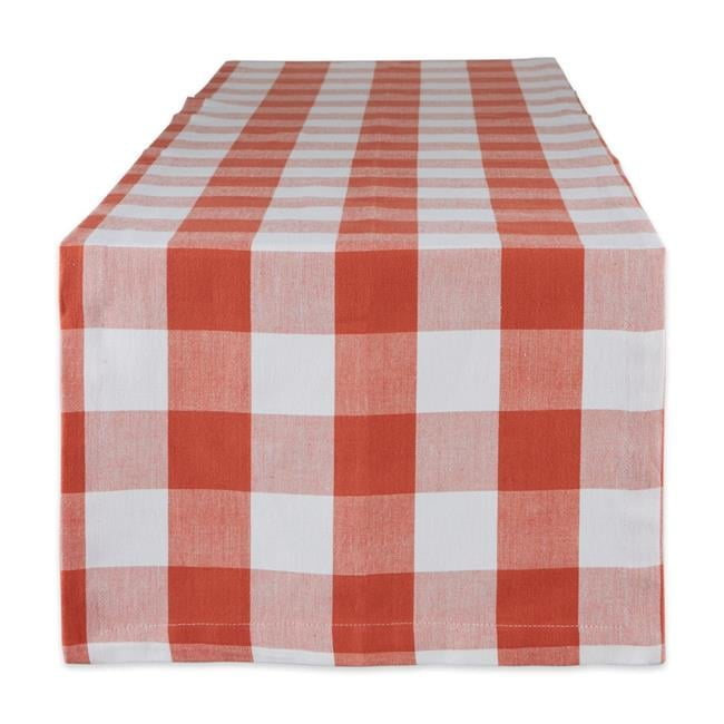 DII 14" x 108" Traditional Cotton Table Runner in Red and White Finish