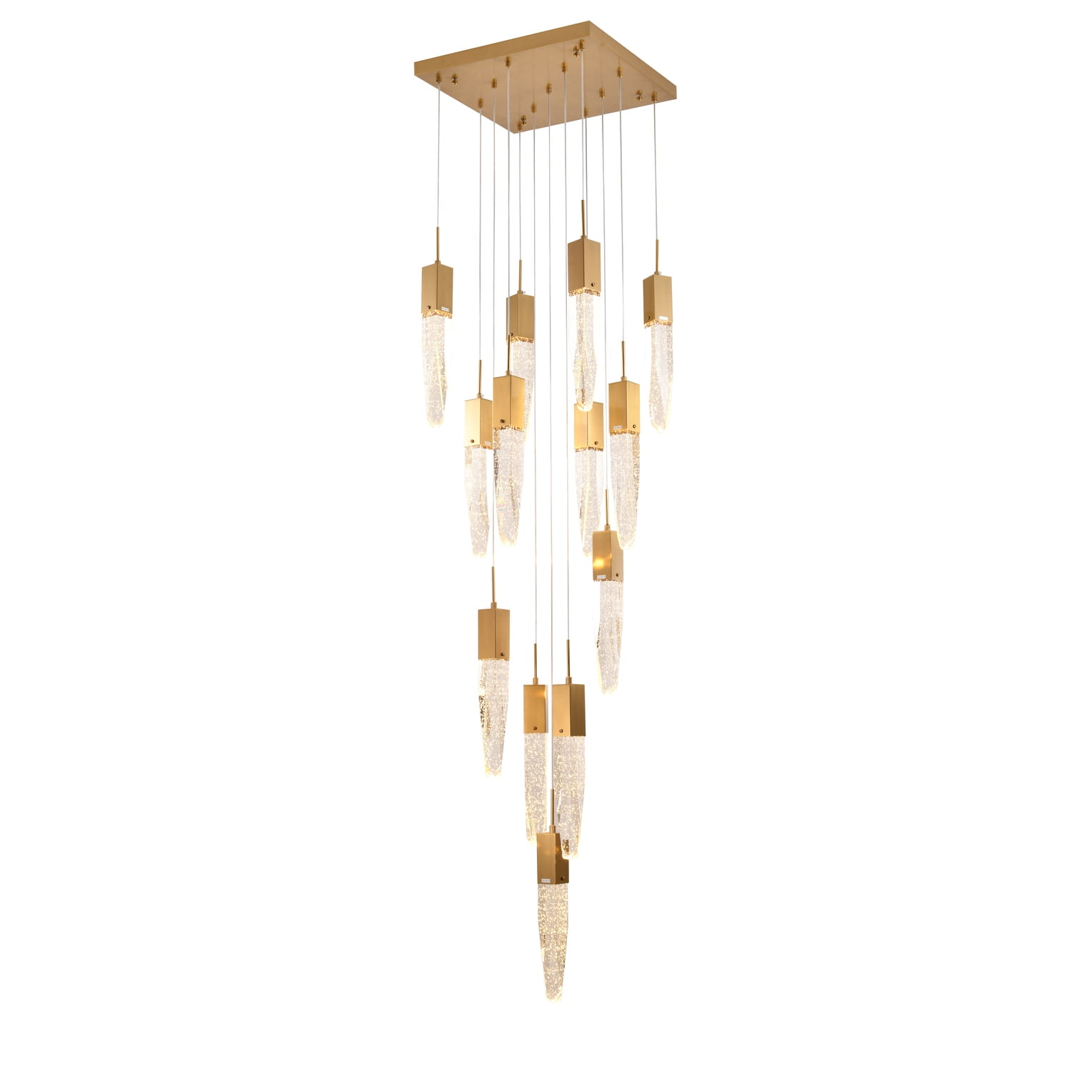Bethel International Chandelier Gold Metal & Crystal
