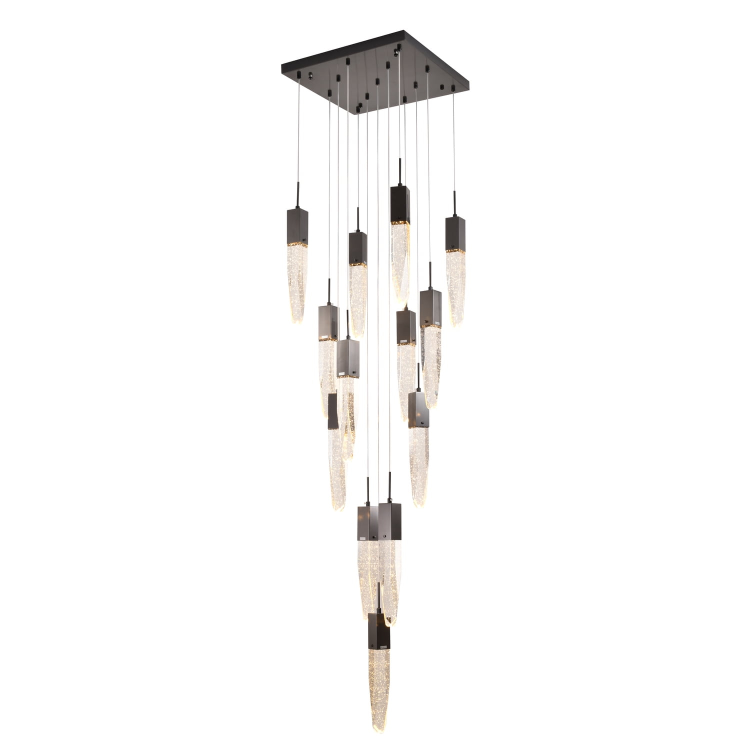 Bethel International Chandelier Black  Metal & Crystal