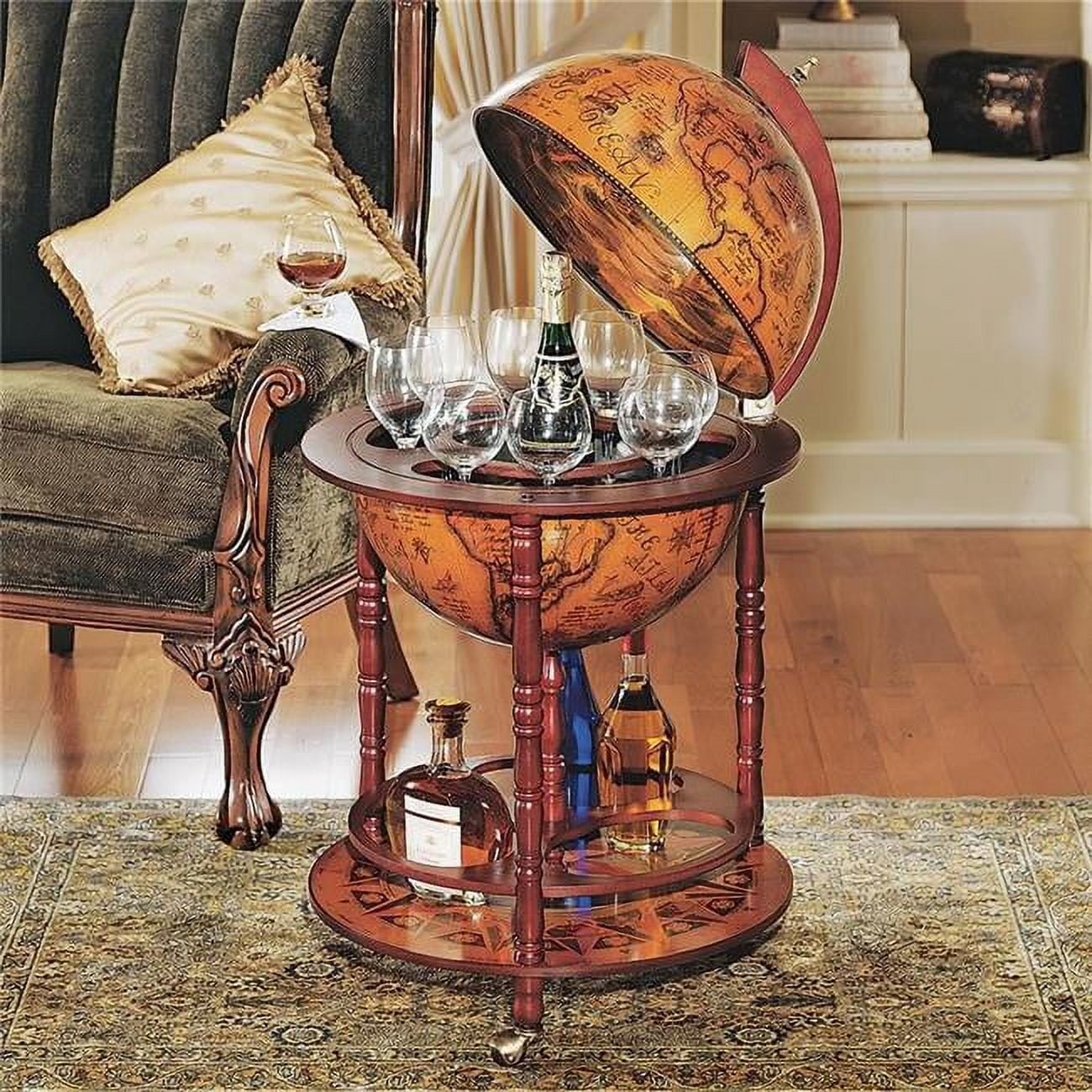 Sixteenth-Century Italian Replica Mahogany Globe Bar
