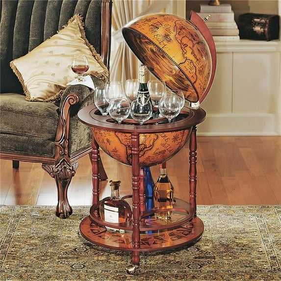 Sixteenth-Century Italian Replica Mahogany Globe Bar