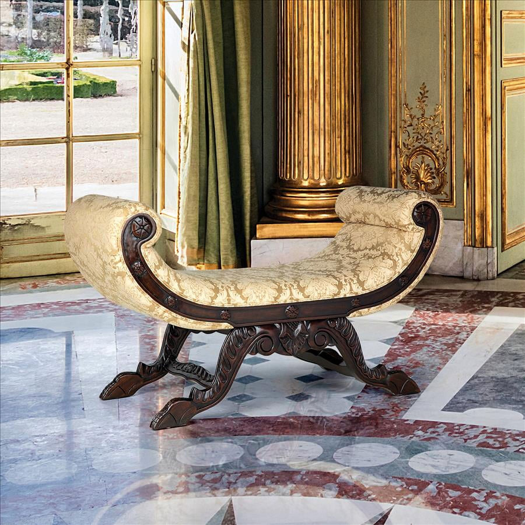 Design Toscano Waldorf Rolled Arm Bench