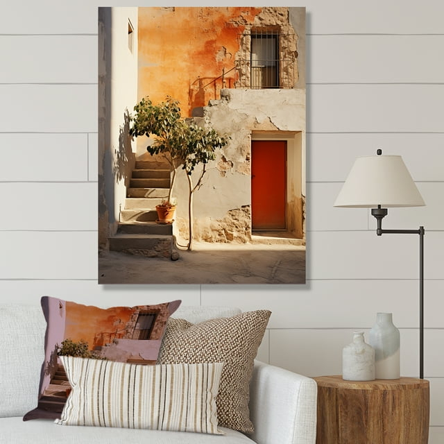 Designart "Minimalist Scenery Of Italy" Italy Canvas Art Print