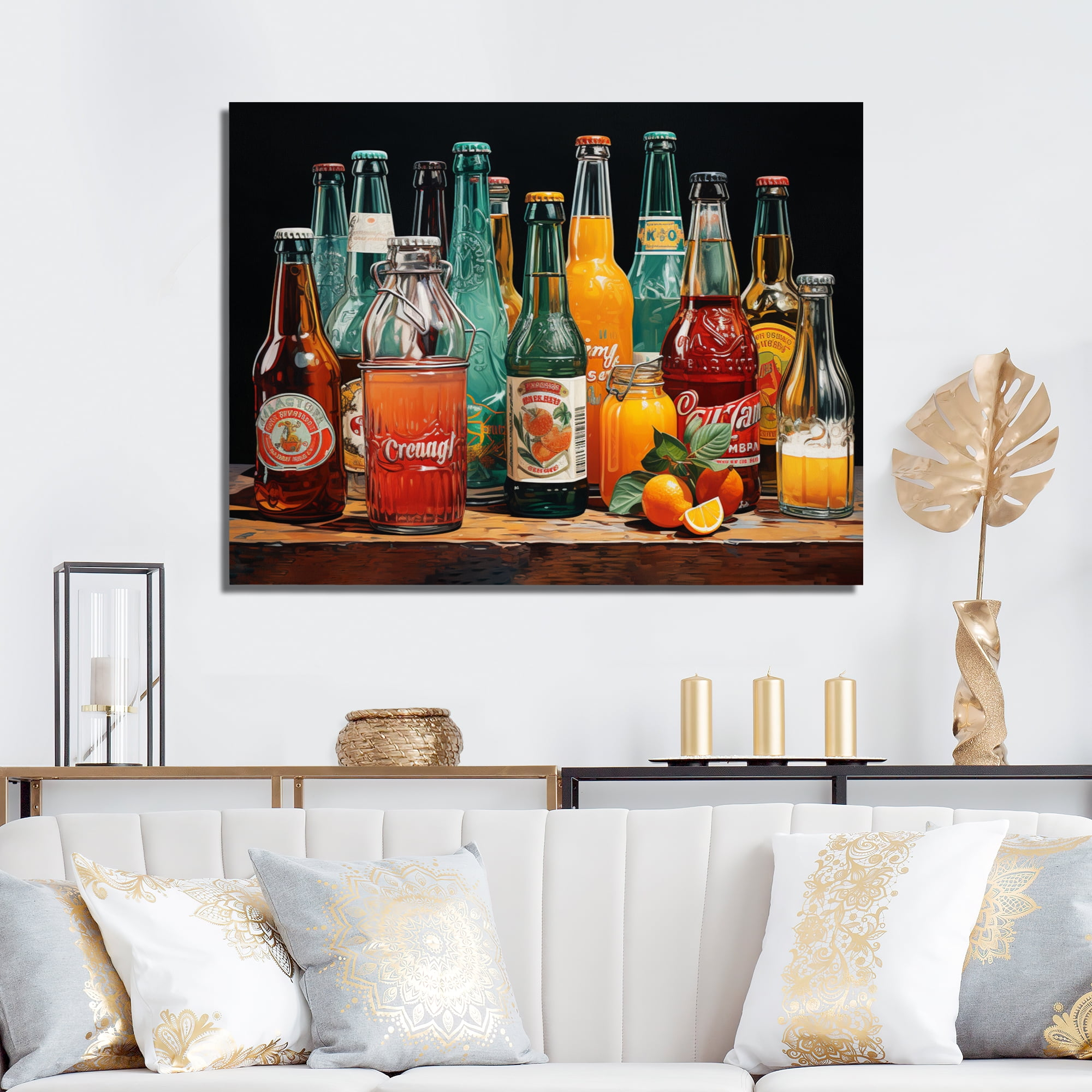 Designart "Pop Art 1950S Cocktail EFlow III" Food & Beverage Wall Art Living Room