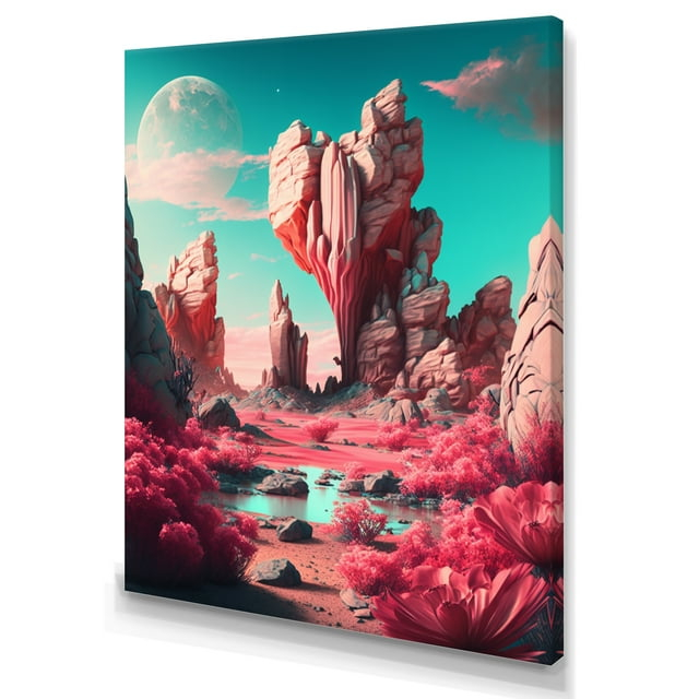 Designart Rock Formation In Desert Canvas Wall Art