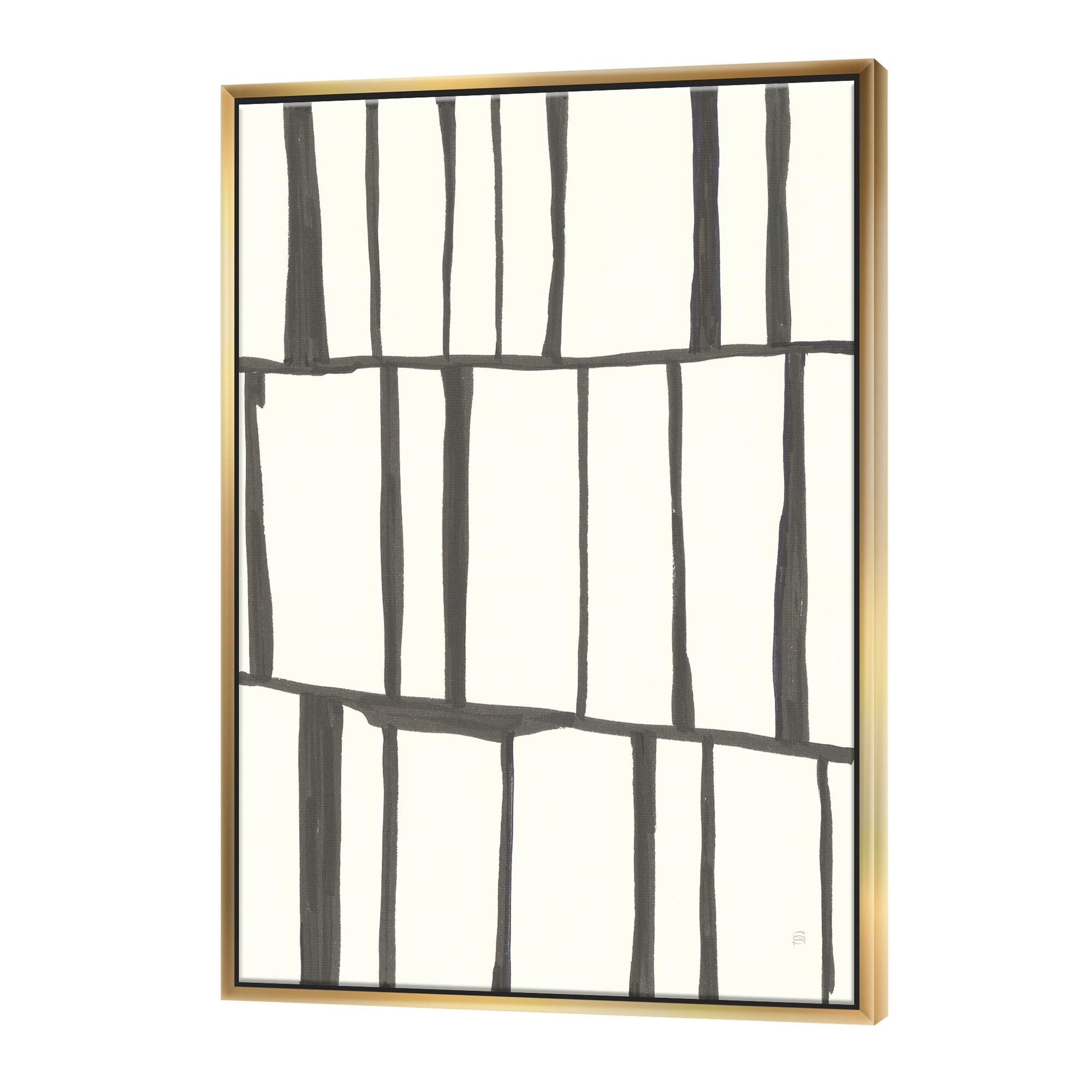Designart ' minimalist black and white I ' Transitional Framed Canvas