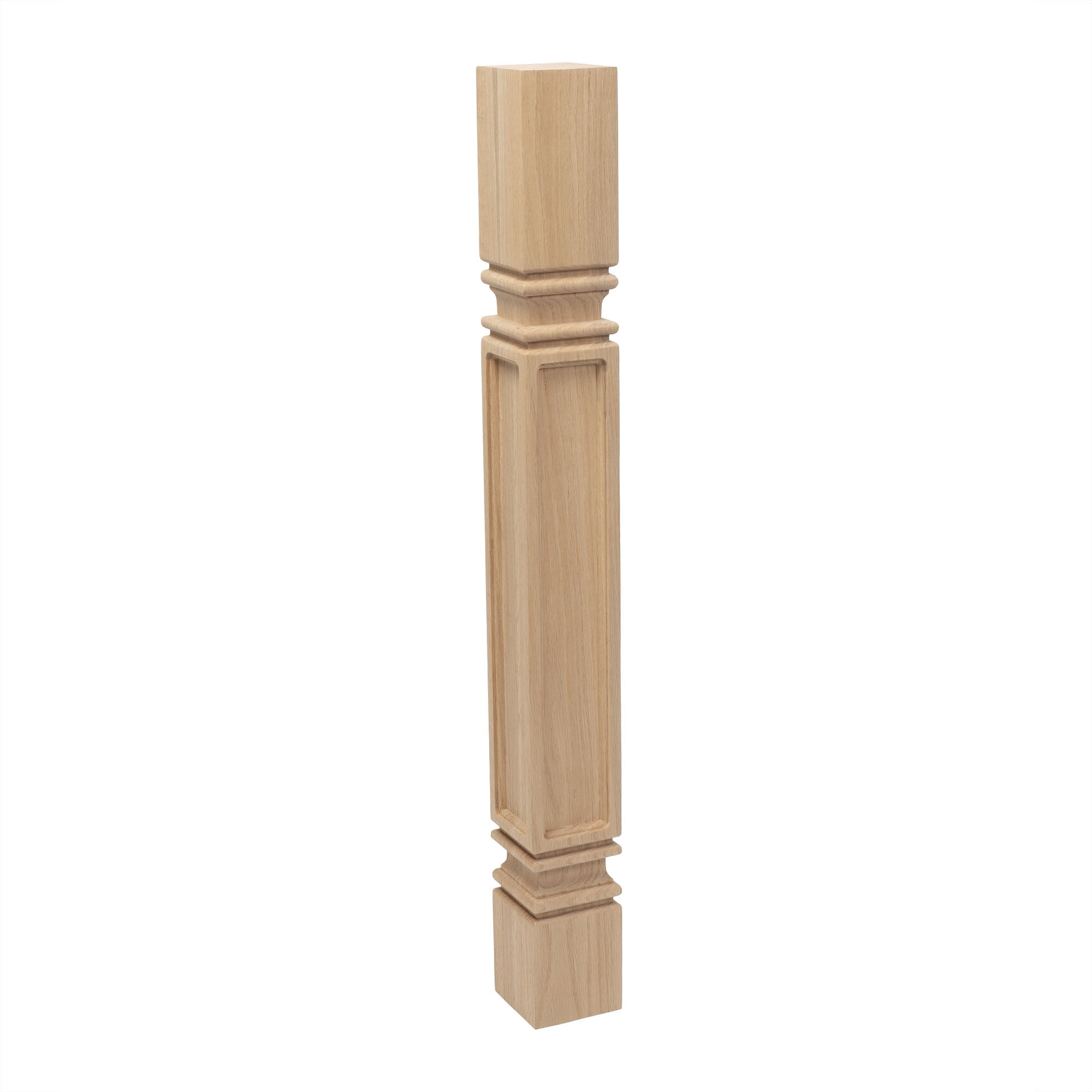 Designer's Edge Millwork 35-1/4 in. High x 3-3/4 in. Wide x 3-3/4 in. Depth Unfinished North American Solid Red Oak Mission Kitchen Island Leg