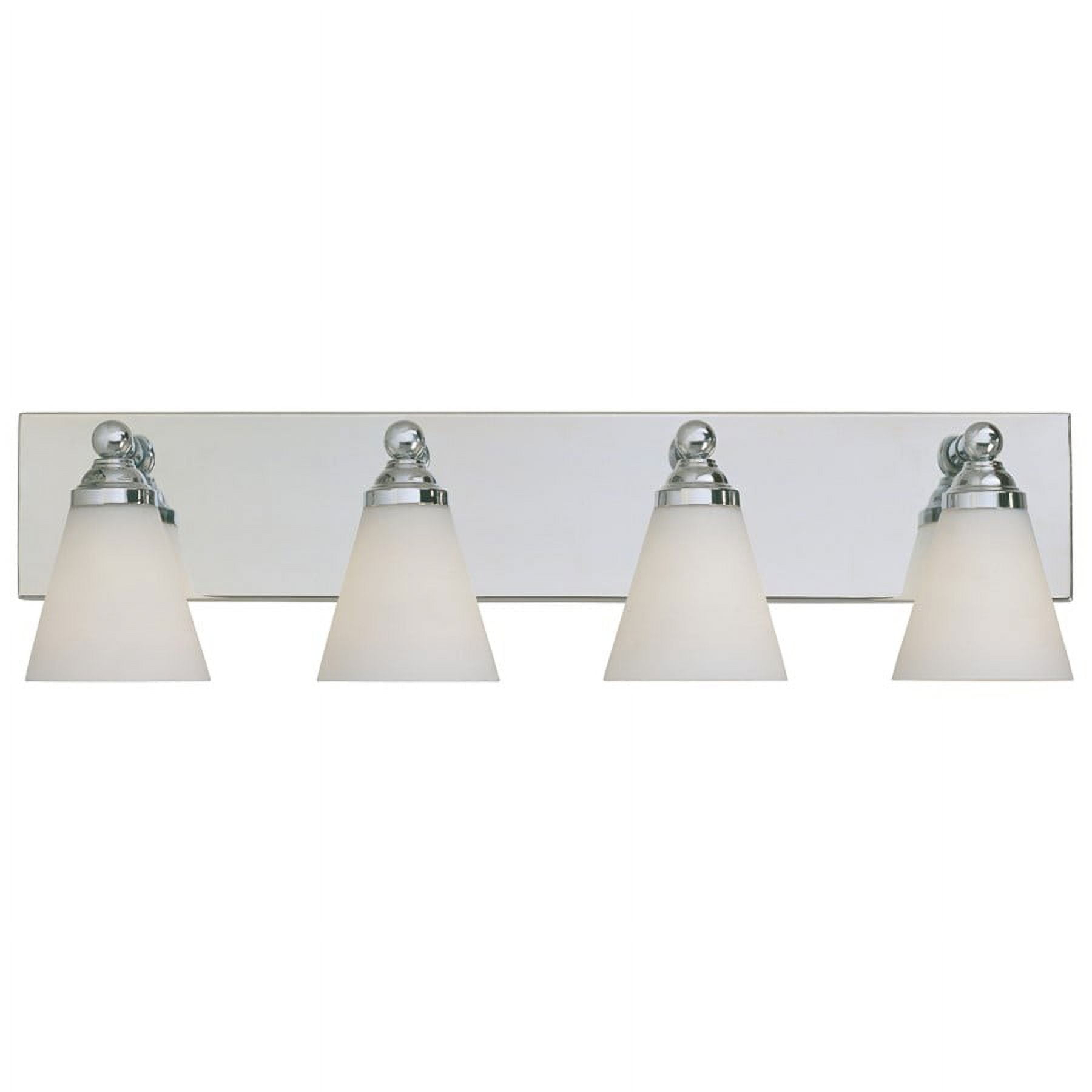 Chrome Contemporary Four Light 400W Bathroom Wall Fixture Hudson Collection
