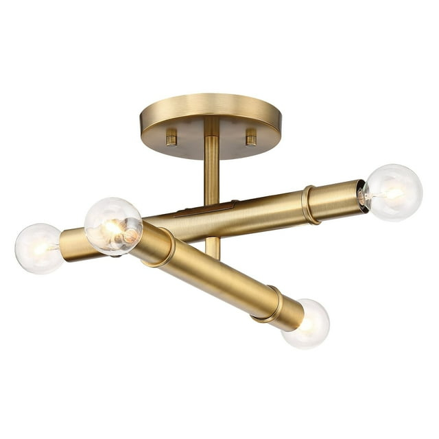 Designers Fountain 92711-OSB Emmett 4 Light Semi-Flush in Old Satin Brass