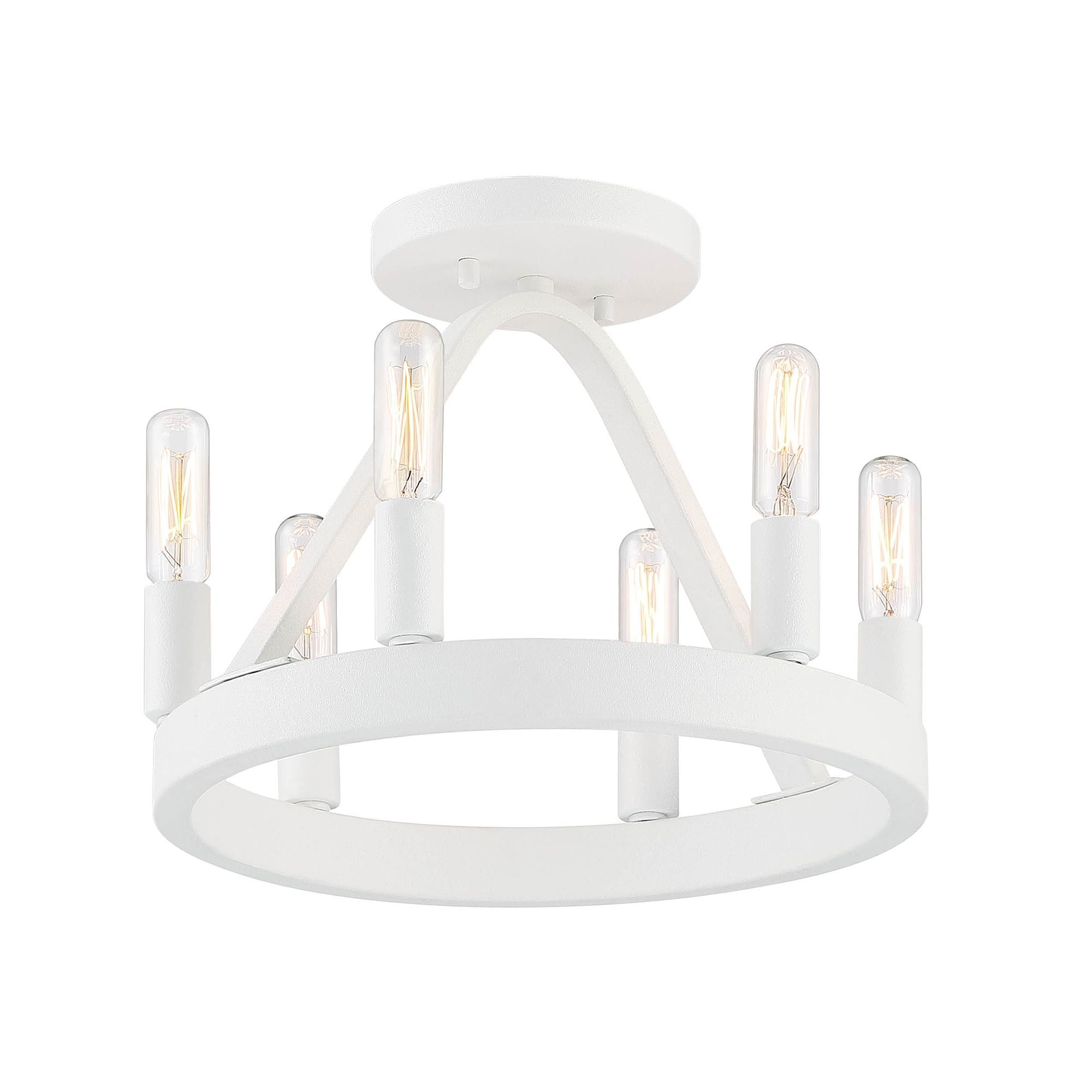 Designers Fountain Carousel 6 Light Matte White Semi Flush Mount Ceiling Light, D254C-SF-MW