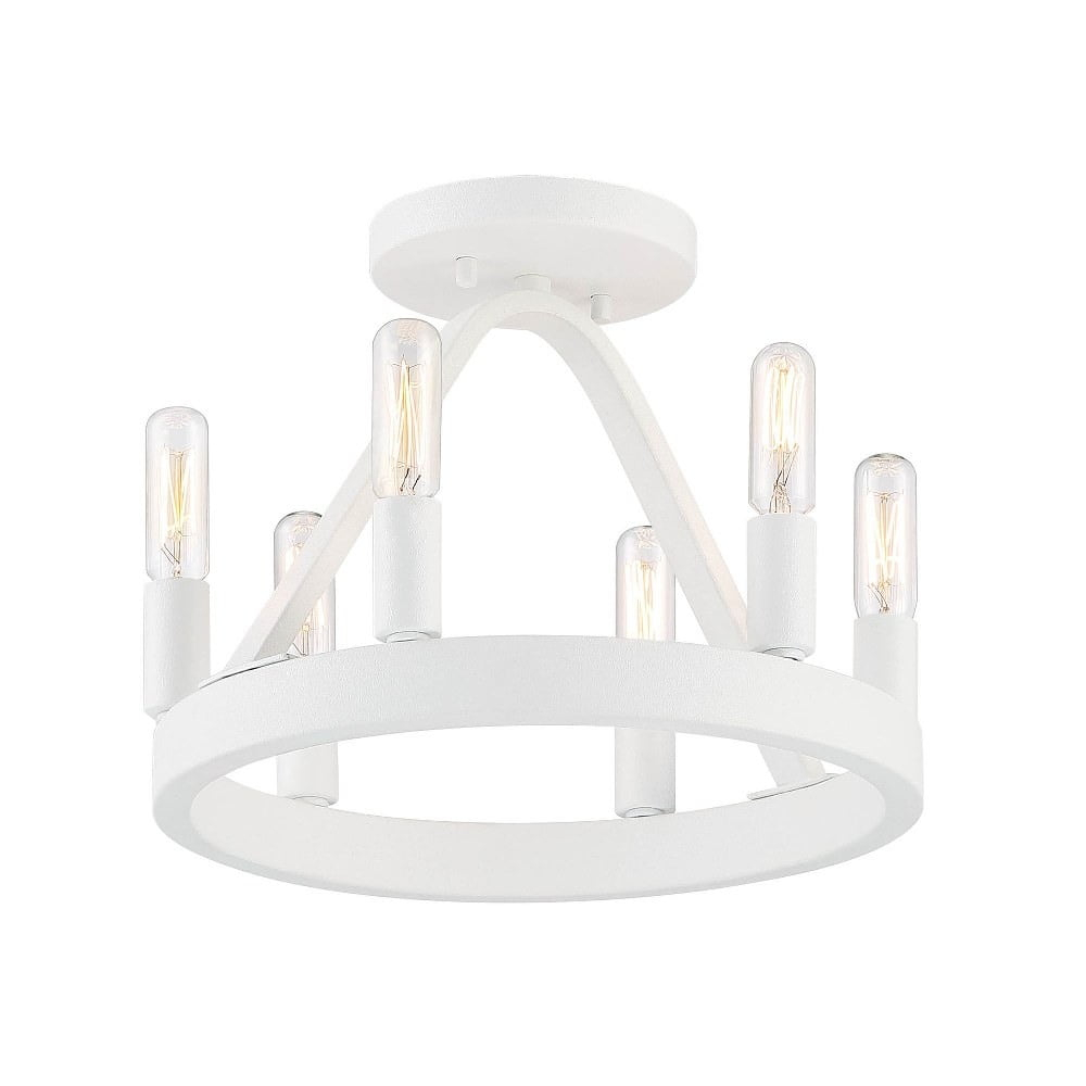 Designers Fountain Carousel 6 Light Matte White Semi Flush Mount Ceiling Light, D254C-SF-MW