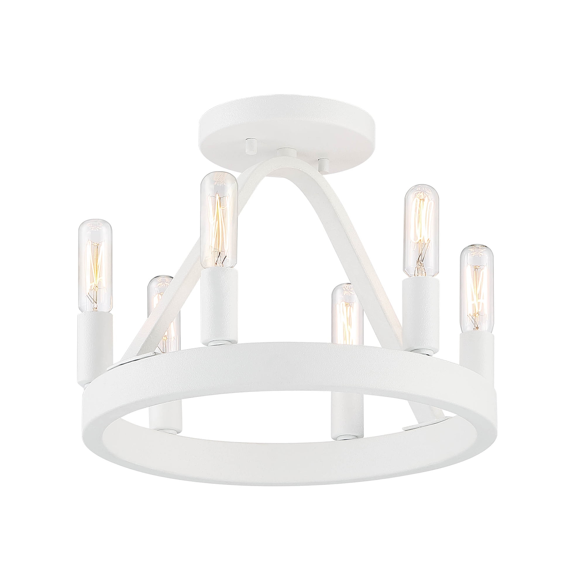 Designers Fountain Carousel 6 Light Matte White Semi Flush Mount Ceiling Light, D254C-SF-MW