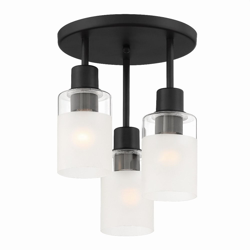 Designers Fountain Cedar Lane 3 Light Matte Black Semi-Flush Mount Ceiling Light, D236M-SF-MB