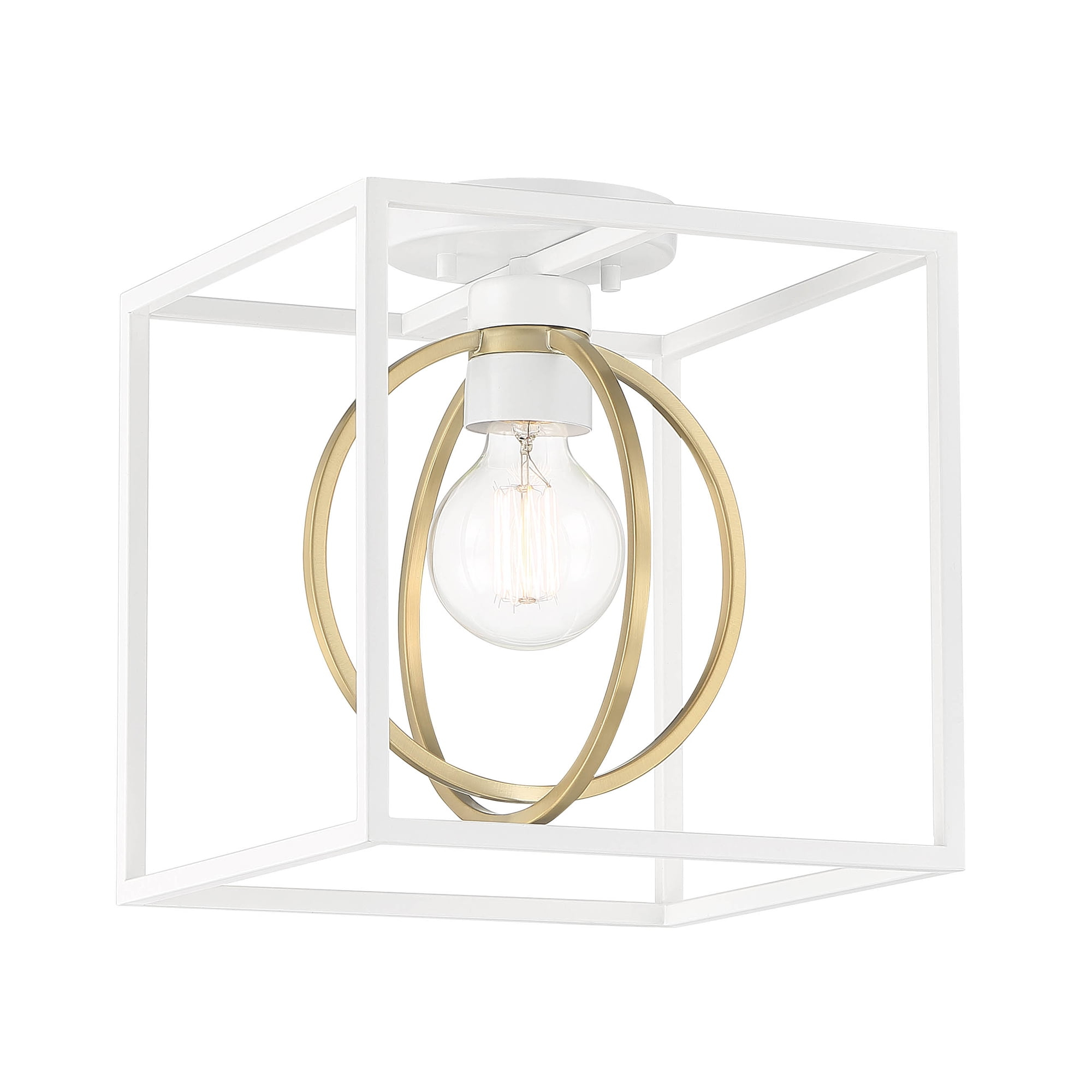 Designers Fountain Kew Gardens 1 Light Matte White Semi Flush Mount Ceiling Light, D260M-SF-MW