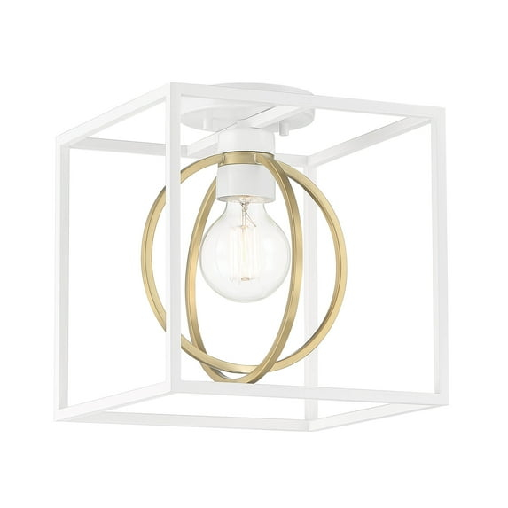 Designers Fountain Kew Gardens 1 Light Matte White Semi Flush Mount Ceiling Light, D260M-SF-MW